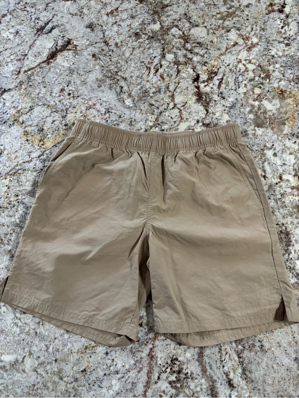 Abound Men's Tan Elastic-Waist Flat Front Shorts